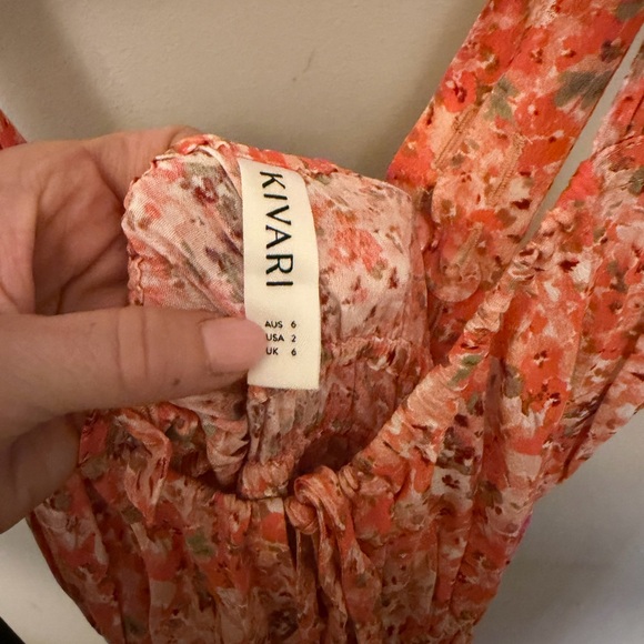 Kivari Orange Floral Midi Dress - Picture 5 of 5